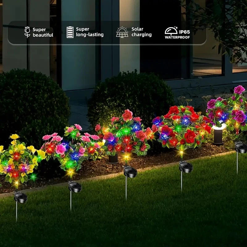 Solar Flower Stake Lights – LED Garden Decor, Waterproof Outdoor Yard Lamp, Color-Changing