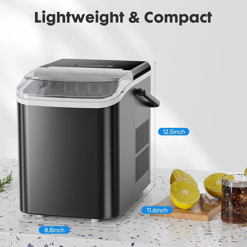 Portable Countertop Ice Maker | Fast 6-Min Ice Cubes, Self-Cleaning