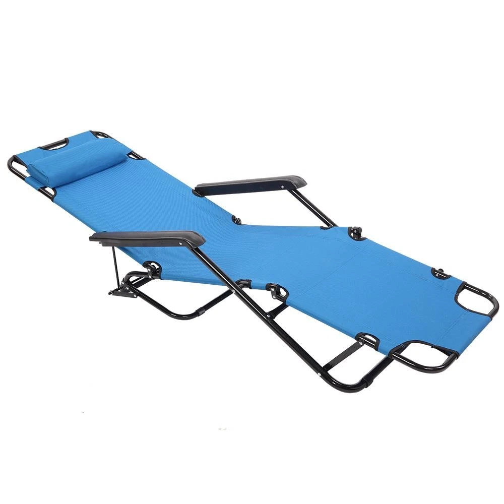 Zero Gravity Chair Folding Recliner Blue Adjustable Outdoor New