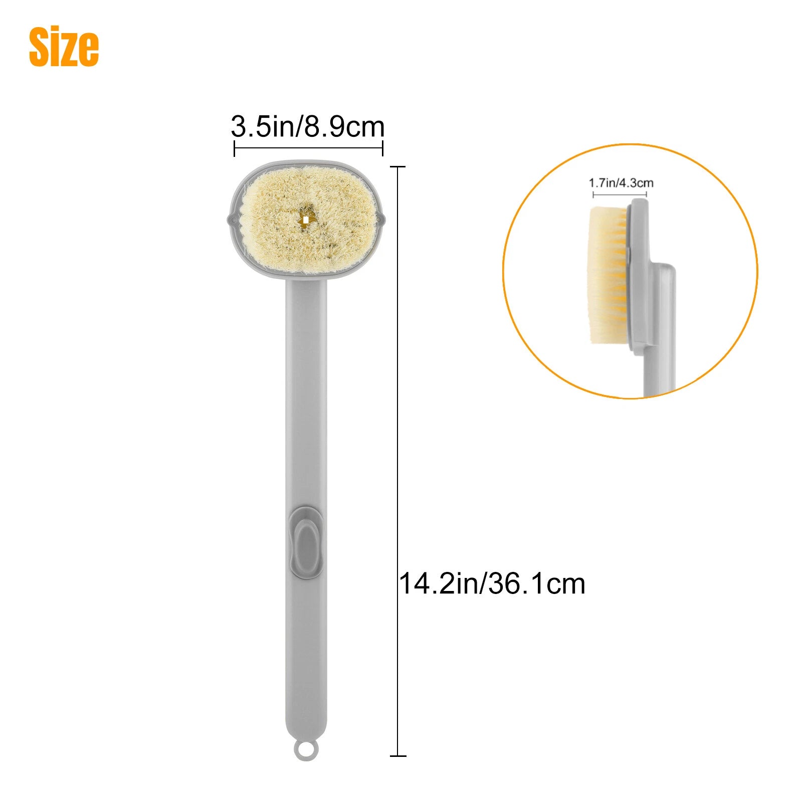Back Scrubber Long Handle Bath Brush Liquid Soap Dispenser Body Exfoliator