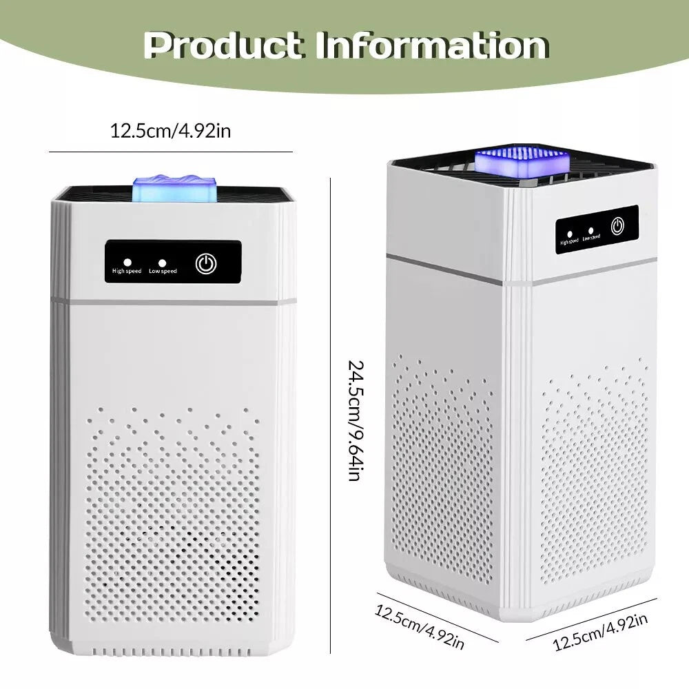 True HEPA Air Purifier for Home Large Room Allergies Smoke Odor Dust 215sqft
