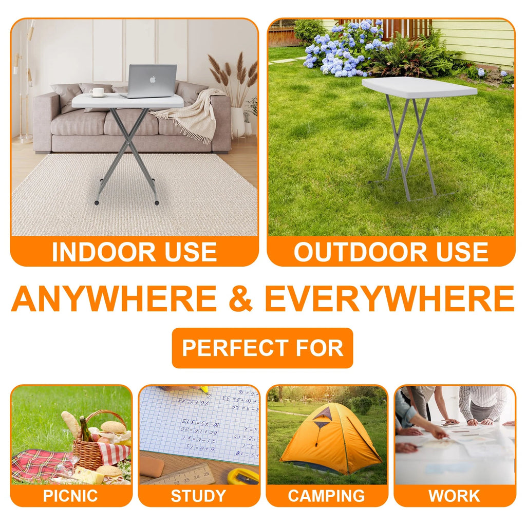 Portable Folding Table with Adjustable Height | Lightweight HDPE Table for Indoor & Outdoor Use