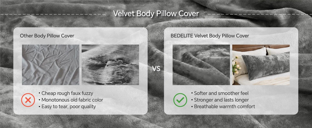Luxury Velvet Body Pillow Case Zipper Solid Color Cover 4x24