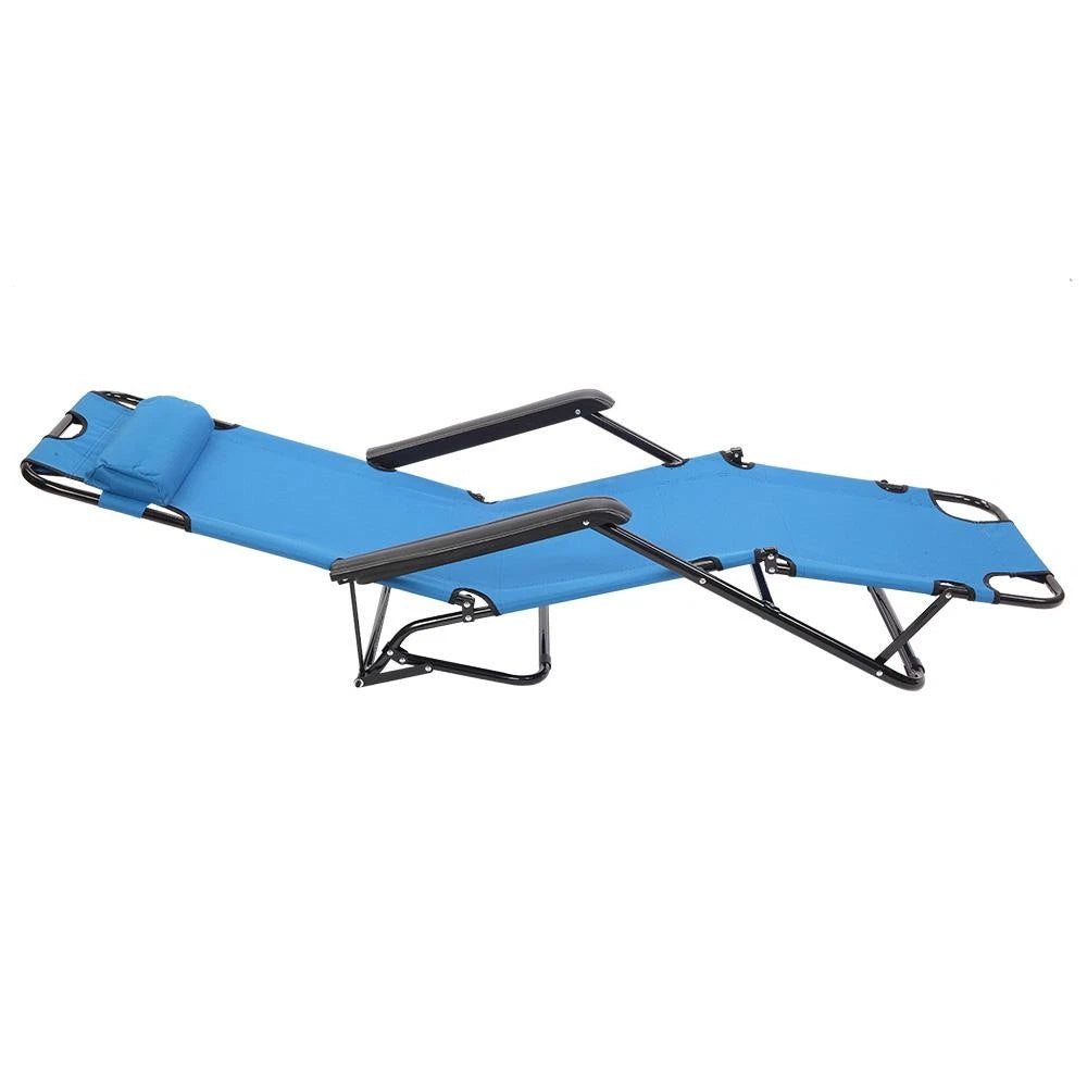 Zero Gravity Chair Folding Recliner Blue Adjustable Outdoor New