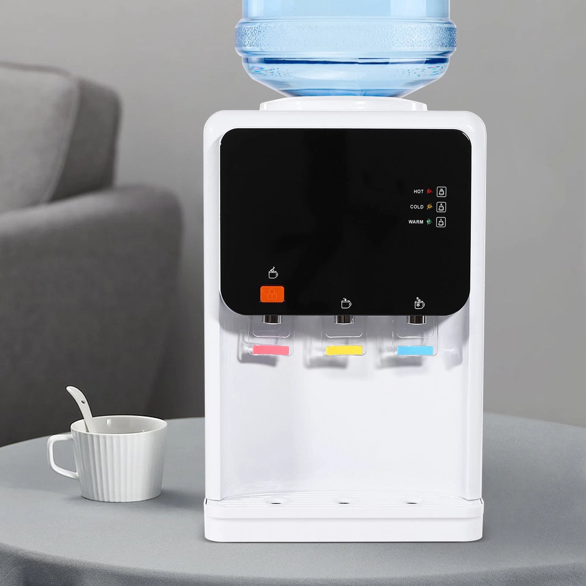 Countertop Hot & Cold Water Dispenser Electric Bottle-Top Cooler 110V White