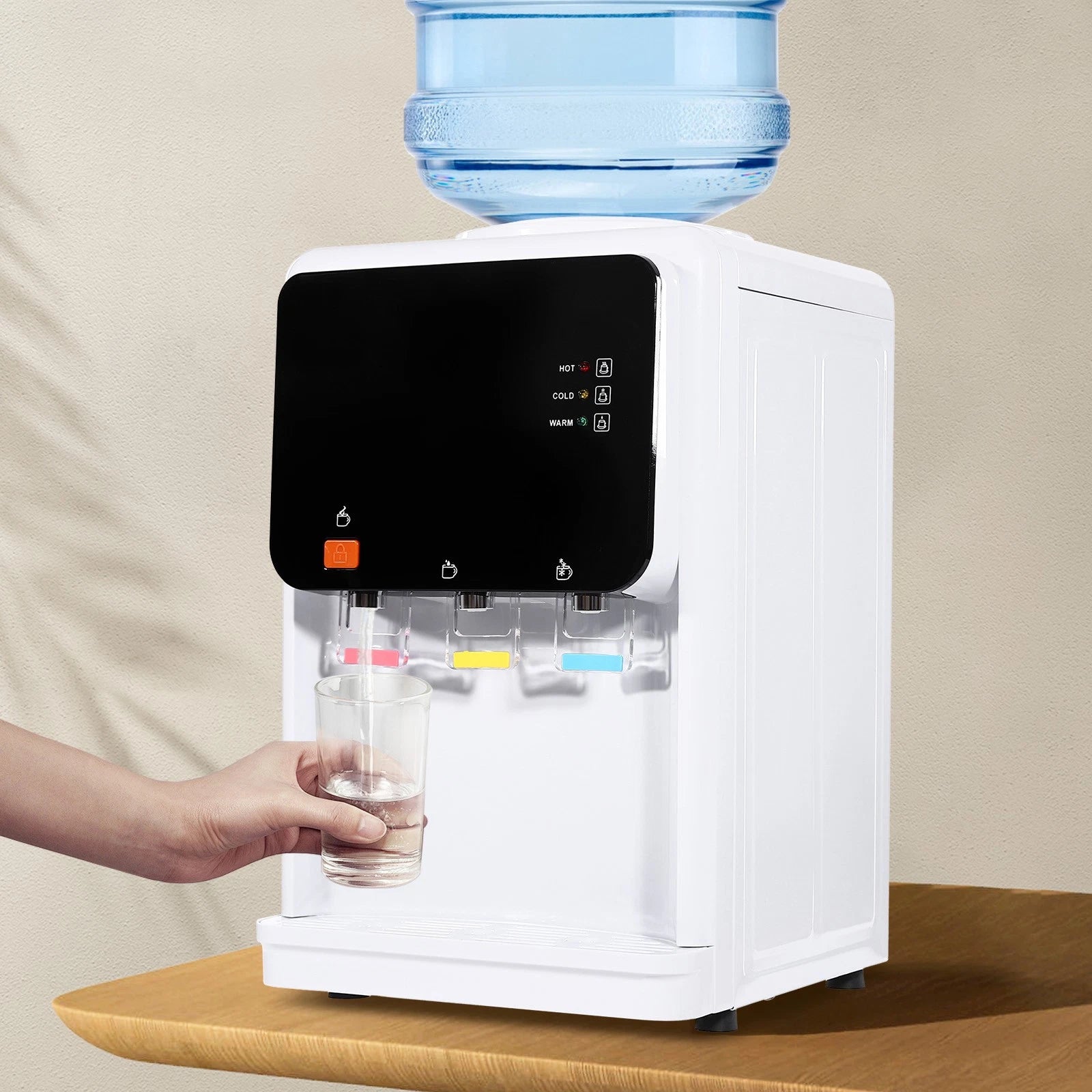Countertop Hot & Cold Water Dispenser Electric Bottle-Top Cooler 110V White