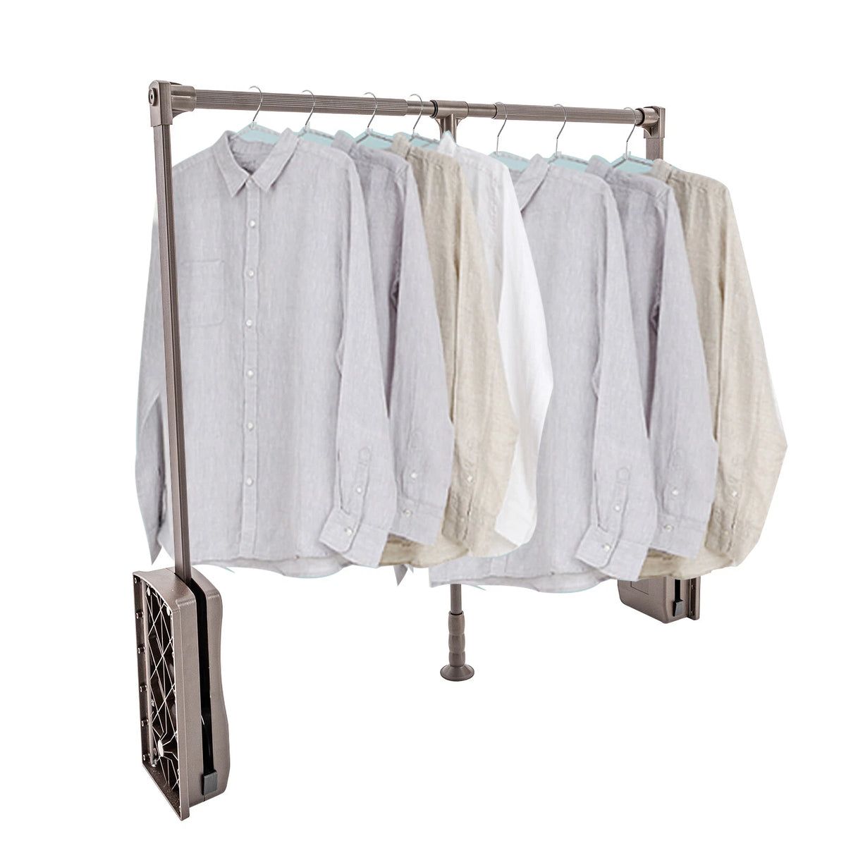 Adjustable Pull-Down Closet Rod – Soft-Close Wardrobe Lift, 35–47" Aluminum Hanging Rack, 55 lb Capacity