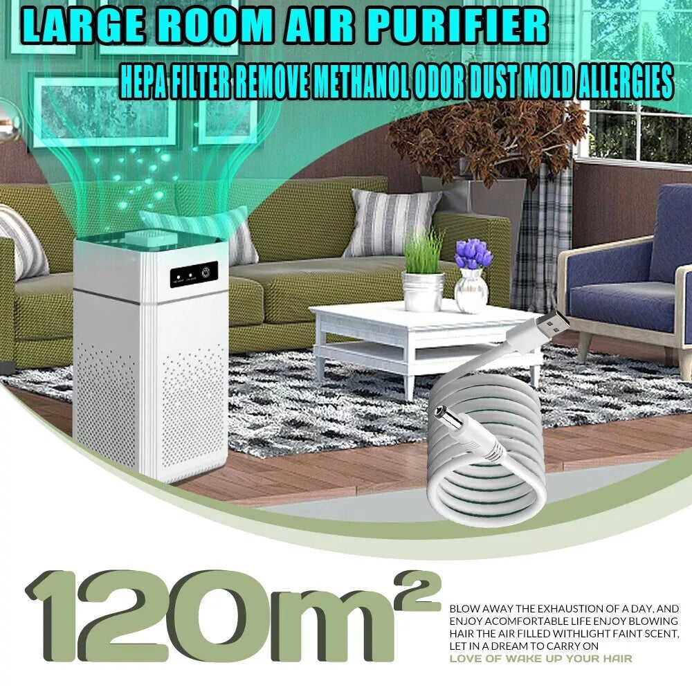 True HEPA Air Purifier for Home Large Room Allergies Smoke Odor Dust 215sqft