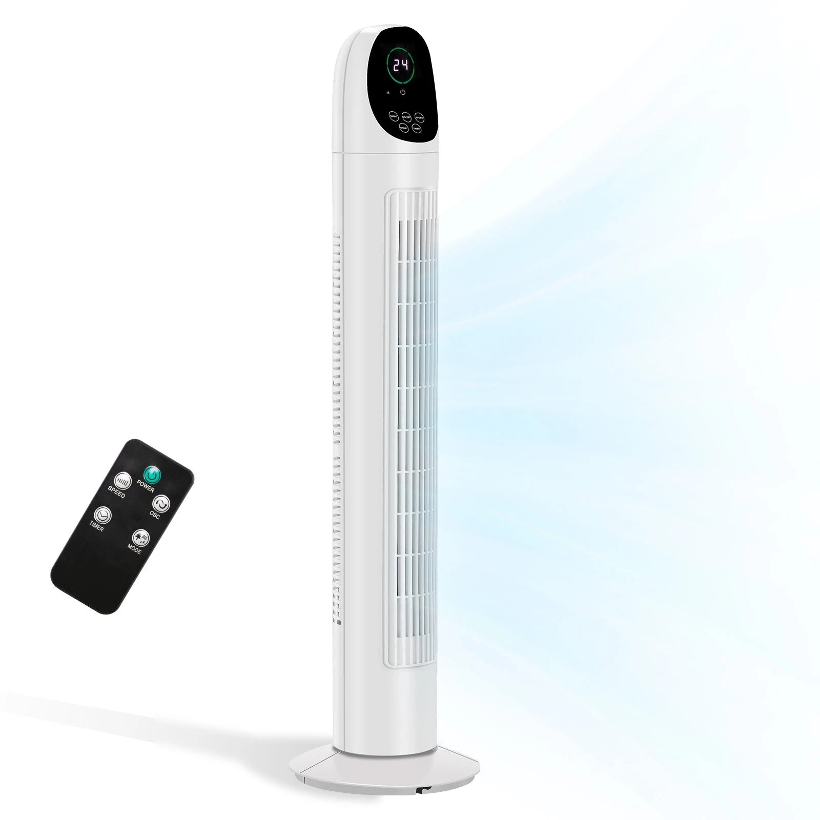 34" Tower Fan Oscillating Bladeless Remote Control Timer Quiet Standing Fan