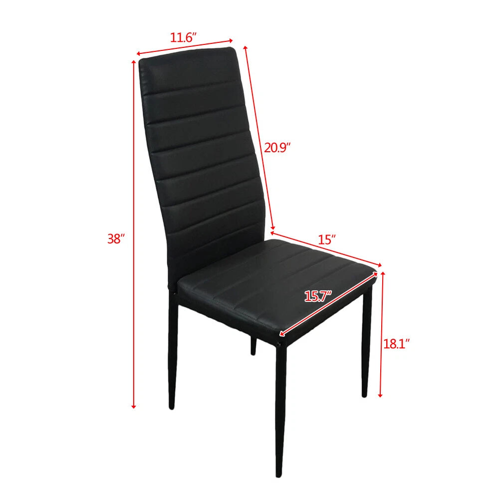 PU Leather Dining Chairs (4-Pack) – Curved Ergonomic Design for Kitchen, Dining & Living Room