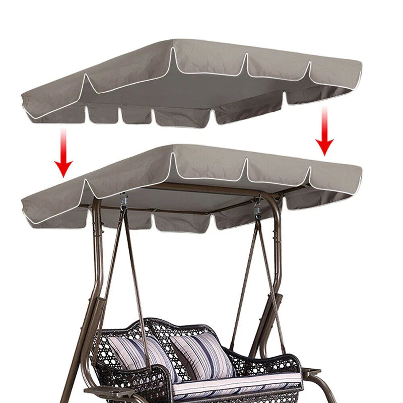 Patio Swing Canopy Replacement Cover – Waterproof UV-Protection Top, 77x43 in Gray