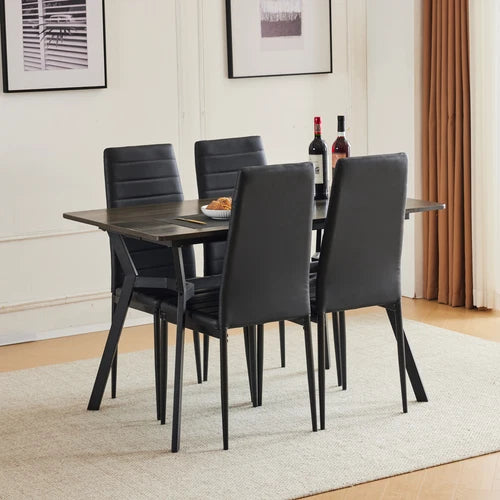 PU Leather Dining Chairs (4-Pack) – Curved Ergonomic Design for Kitchen, Dining & Living Room