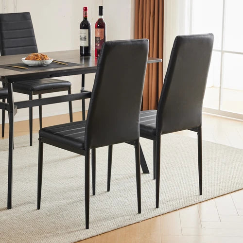 PU Leather Dining Chairs (4-Pack) – Curved Ergonomic Design for Kitchen, Dining & Living Room