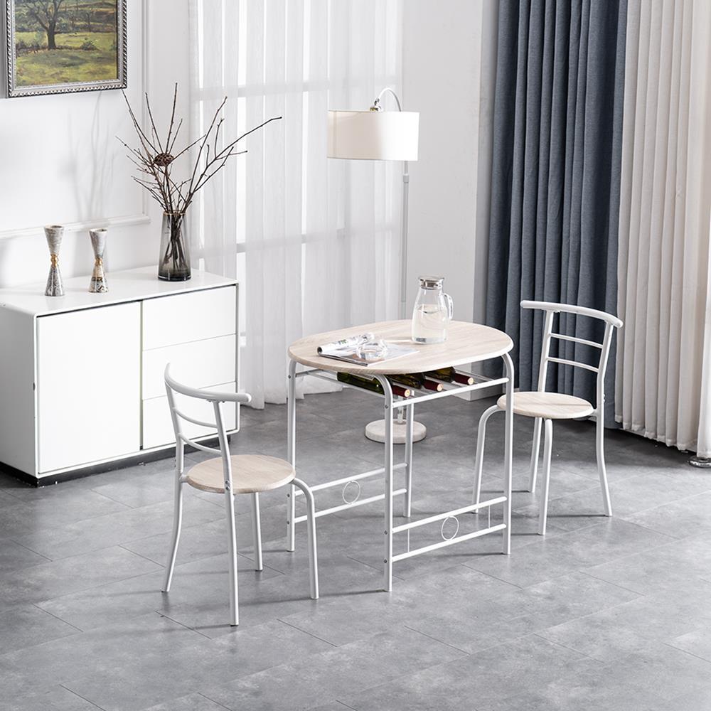 Modern 3-Piece Dining Set – Table & 2 Chairs, Space-Saving Design for Kitchen, Breakfast Nook & Small Spaces