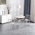 Modern 3-Piece Dining Set – Table & 2 Chairs, Space-Saving Design for Kitchen, Breakfast Nook & Small Spaces