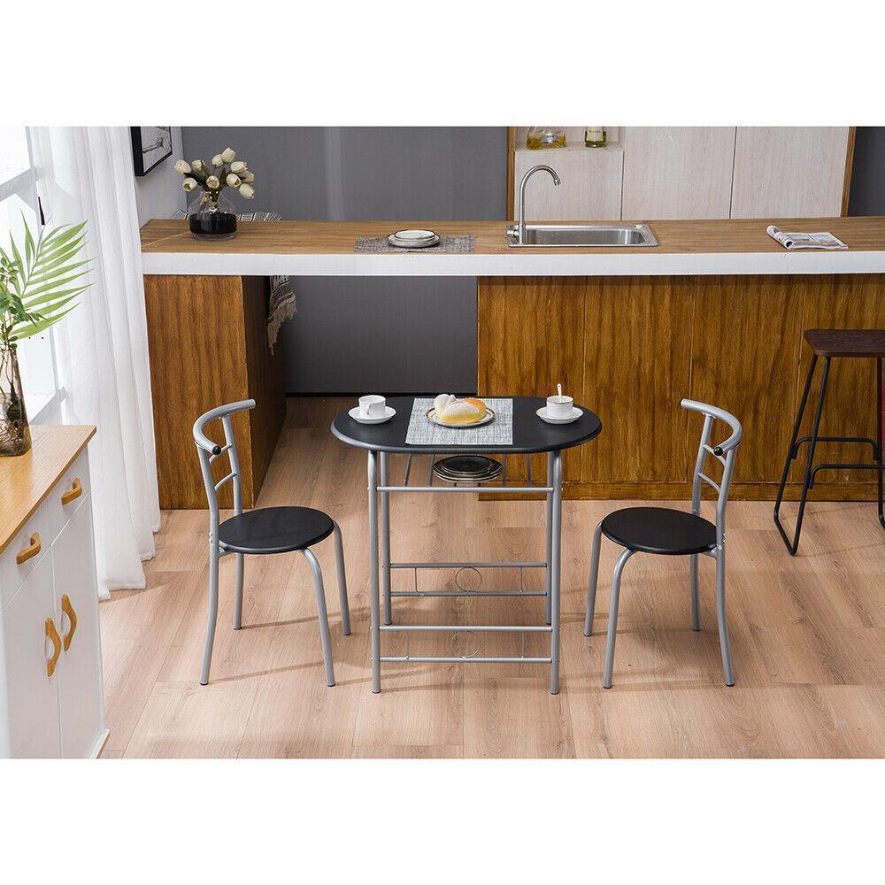 Modern 3-Piece Dining Set – Table & 2 Chairs, Space-Saving Design for Kitchen, Breakfast Nook & Small Spaces