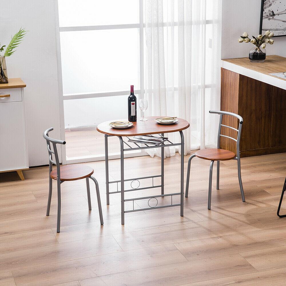 Modern 3-Piece Dining Set – Table & 2 Chairs, Space-Saving Design for Kitchen, Breakfast Nook & Small Spaces